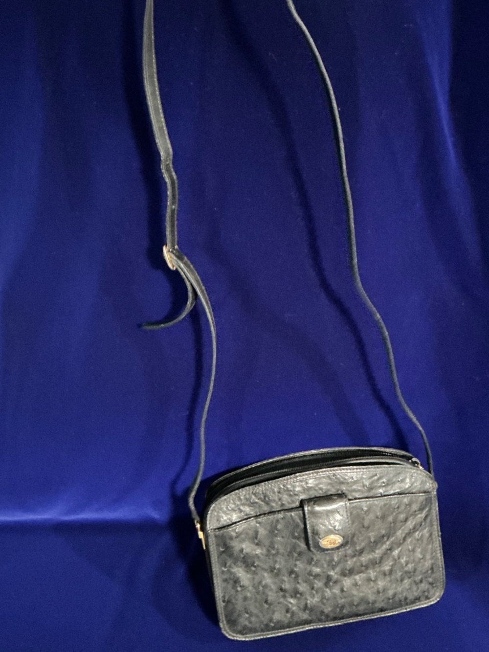 Vintage Gucci genuine ostrich crossbody bag black - Picture 3 of 16